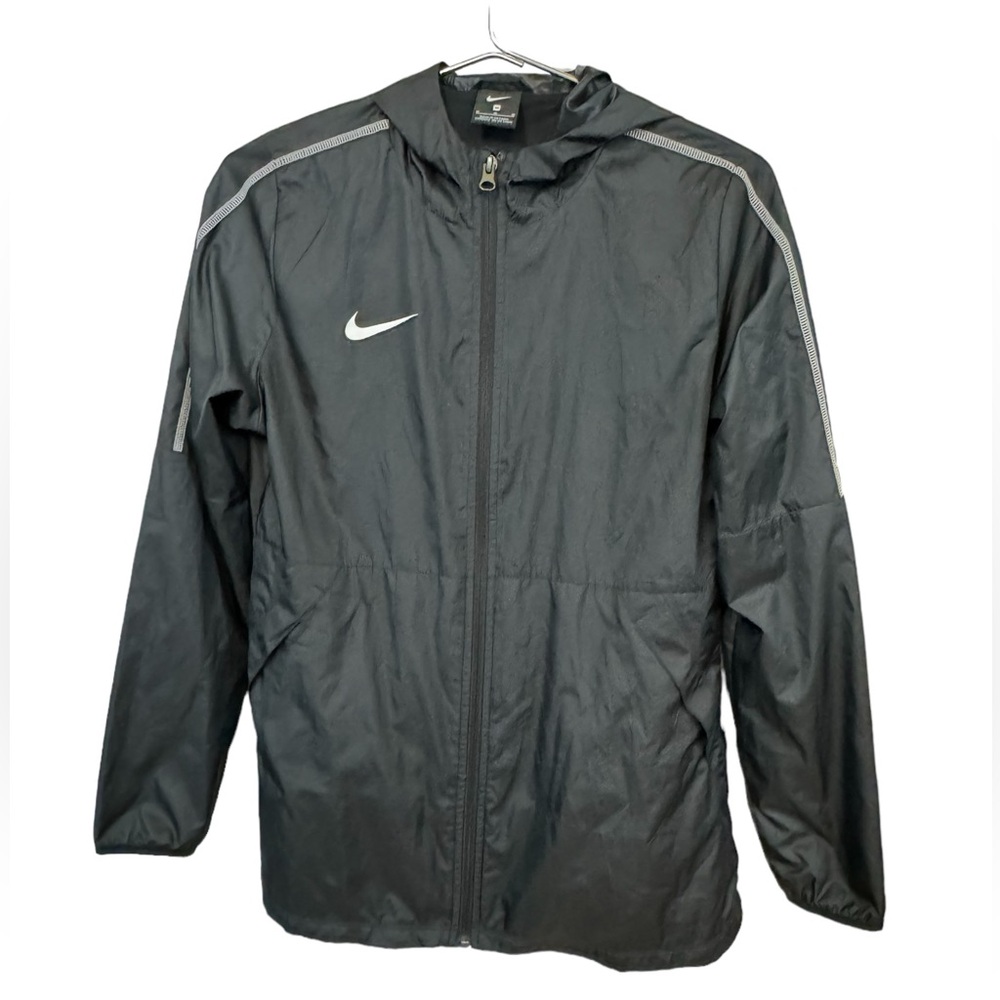 Nike Gray Women’s Dark Gray / Black Windbreaker Hoodie Jacket NICE